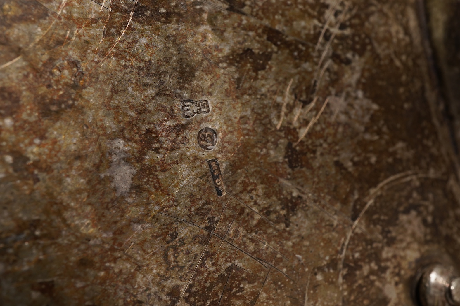 A pair of late 18th/early 19th century German white metal candlesticks, maker's mark W.C.H & S